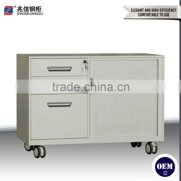3-drawer tambour door mobile caddy steel file cabinet