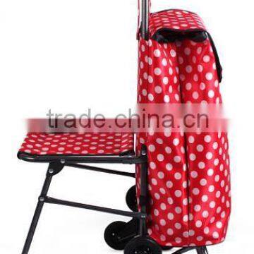 Satin Fabric Grocery Shopping Trolley With Chair photo-2