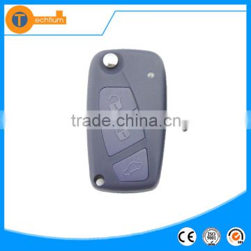 blue 3 button high quality flip remote key fob with uncut blade logo chip groove for fiat panda grande punto brava marea croma