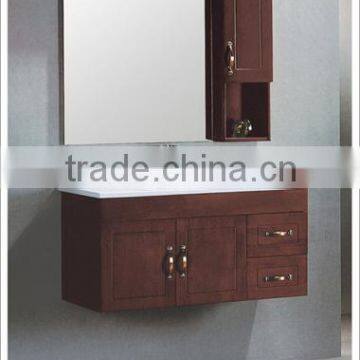 single sink with large storage space oak wooden bathroom furniture/bathroom vanity