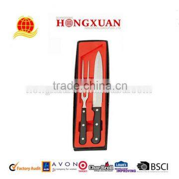 Professional Cutlery Carving Set Knife and Fork 8 Inch Stainless Steel Blade and Extended Fork