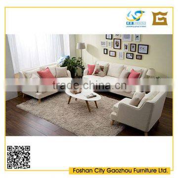 classic wooden legs fabric sectional sofa 1+2+3 nordic style sofa furniture in living room