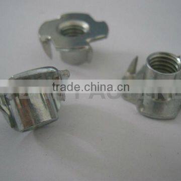 steel furniture nuts T nuts 4 prongs