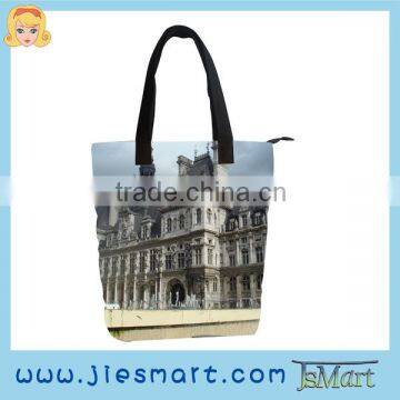 JSMART custom printing travelling picture bag canvas lady handbag