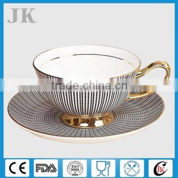 Bone china striped style promotional modern custom espresso cups