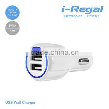 New Ring LED 2-USB ports car charger