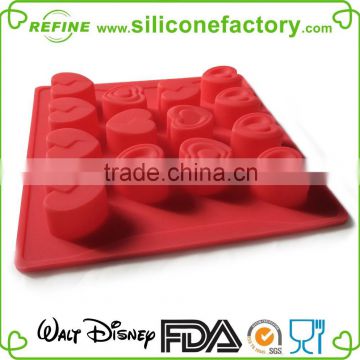 Hot selling! custom Valentine heart shaped silicone chocolate mould