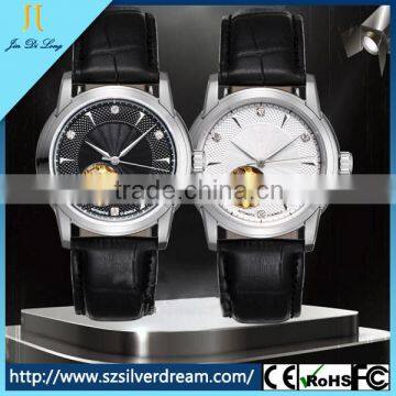 2016 Automatic Mechanical Tourbillion Men's Watch Fashion Genuine Leather Skeleton Wrist Watch