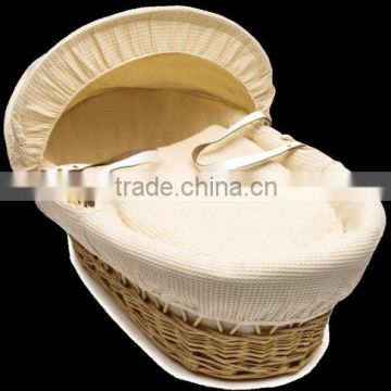 Waffle Wicker Moses Basket Cover Bedding Set