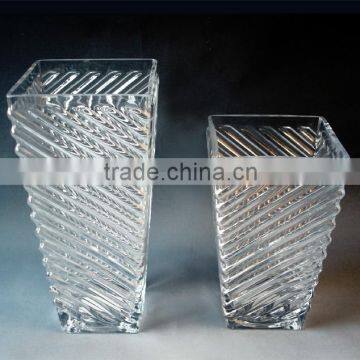 Creative Artistical Straight Clear High Quality Glass Vase for Decoration photo-4