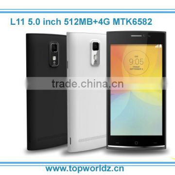 5.0 inch mobile phone with MTK6582 512MB RAM 4GB ROM L11 smart phone