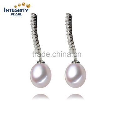 Freshwater tear drop pearl earrings 8-9mm AAA fancy pearl earrings