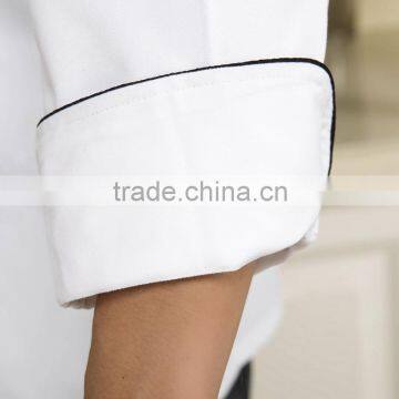 White Customized With Good Quality Double Breasted Chef Kitchen Jacket