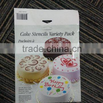 4pcs cake stencils variety pack