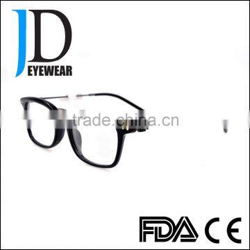 Custom Made Metal Bridge Steady Black Silver Square Framed Glasses