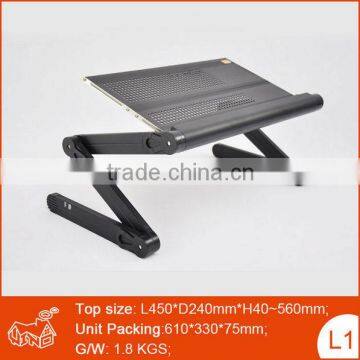 Adjustable aluminum portable laptop table/desk,folding recliner tables for laptop