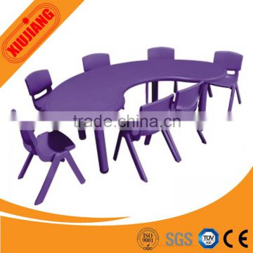 indoor various shapes plastic school desk and chair toys table for children