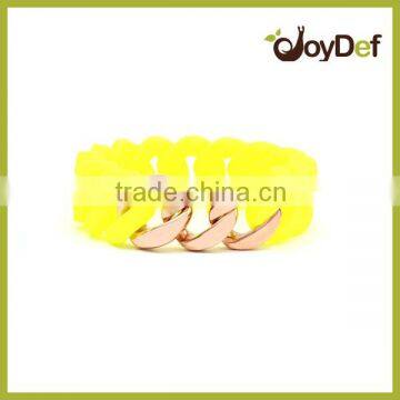 Neon Yellow Rose gold silicon braclet