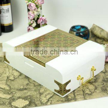 luxury white wooden perfume box hot sale Cosmetic Packaging Box gift box