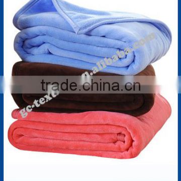 plain color folded edge 2cm seam solid micro coral fleece Blanket