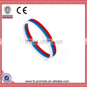 Custom Segmented Coloring with Logo Printed Silicone Wristband High Quality Cheap Watch Shaped Silicone Wrist Band