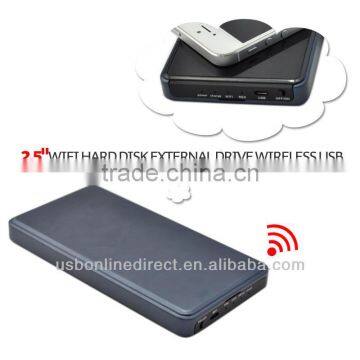 2.5"Wifi hard disk wholesale for External Drive Wireless USB For Apple iOS Android Win7/XP MAC OS black