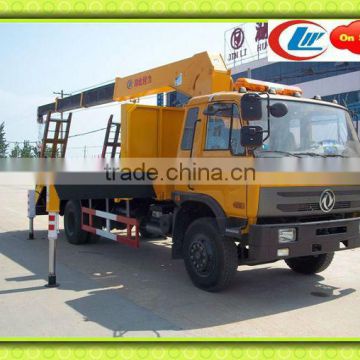 New flat transporter loading excavator truck with crane for sale!