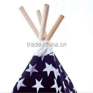 BSCI Aduit Black Striped Canvas Material Wooden Pole Children Kids Play Tepee Tent photo-3
