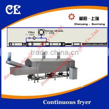 Automatic continuous deep snack food fryer with Double conveyor