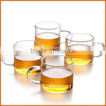 Clear shot glass tea cup with handle