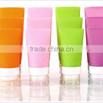 38ml hot sale whole sale factory bottom cheap price food grade Bpa free silicon cosmetic bottles/silicon cosmetic jars