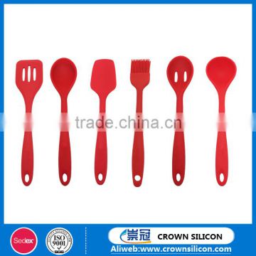 6PCs Red Silicon Kitchen Cooking Utensil Tool Set, Hi-heat Cooking