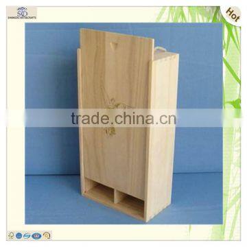 String Handle 2 Bottles Sliding Lid Wine Suitcase photo-4