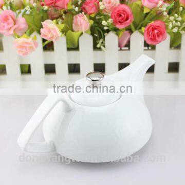 Bulk Supply Wholesale Cheap Custom Logo Euro Style White Porcelain Tea Pot, Cheap Ceramic Teapot