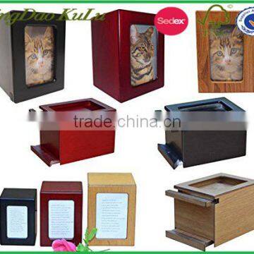 cheap solid wood wooden garden cremation urn for pet