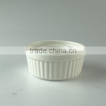 Pure white ceramic porcelain type bakeware type ramekin,ice cream serving bowl