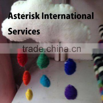 Rainbow Colour Felt Ball Garland photo-4