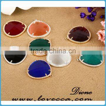 Wholesale DIY Fashion Jewelry Accessories Colorful Glass Stone Glass Bezel Pendant photo-6