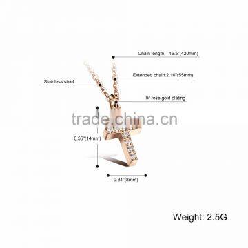 Women's Cross Pendant Necklace Stainless Steel Link Chain Necklace photo-4