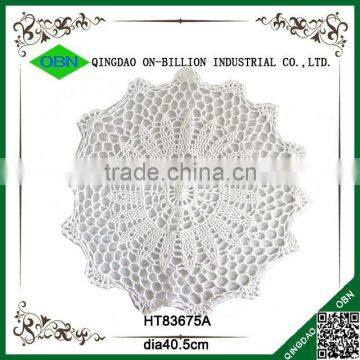 Stylish Crochet White Round Placemat photo-2
