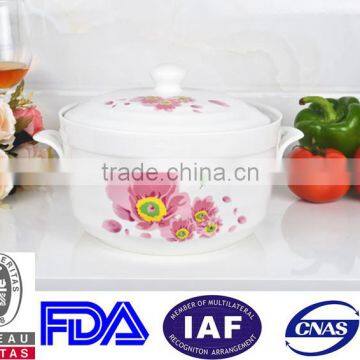 8" Porcelain Microwave Cooking Pot With Porcelain Lid photo-3