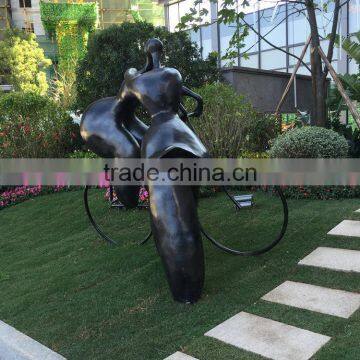 Fiberglass Lover Sculpture With Bike photo-4