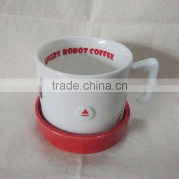 High Quality Porcelain Coffee Cup Mug Set "Angry Robot Coffee" photo-2