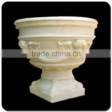 Big outdoor flower pots marble stone flowerpot for sale