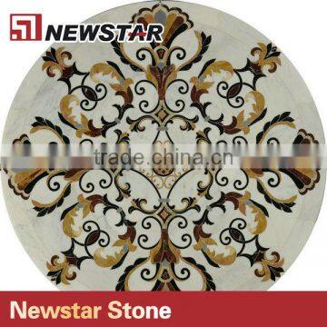 waterjet marble tiles design floor pattern ,flower pattern marble medallion