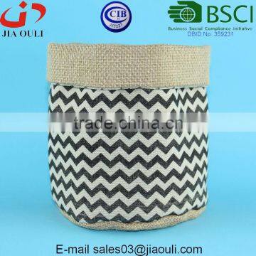 With Raised Grain Screen Printing Jute/linen Sacks for Storage or Plant Pot Cover photo-3