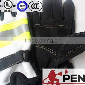 Sheepskin Fire Retardant 3m Reflective Black Cuff Hand Protected Police Cleaner Worker Fireman Gloves photo-4