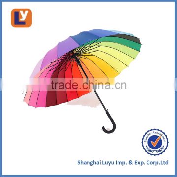 27" golf rainbow 24ribs umbrella in pongee fabric umbrella to south america