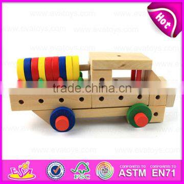 2015 Wooden Nut Screw Wooden Combination Toy,Children toys Screw nut combination,Good quality hand made wooden screw toy W03C014