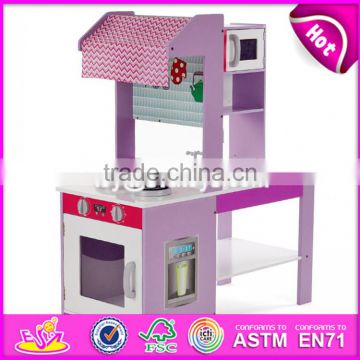 New style double-sided pretend play wooden kids play kitchen set W10C274